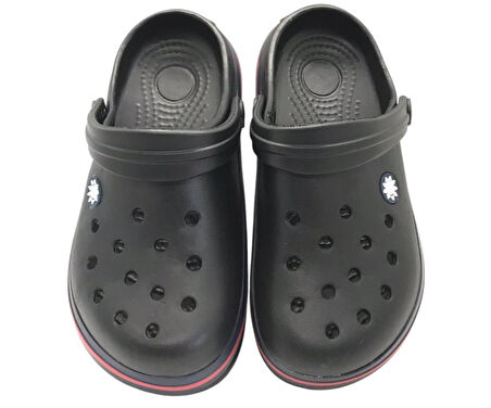 Erkek Çocuk Siyah Kaymaz Taban Terlik Havuz Plaj Sandaleti