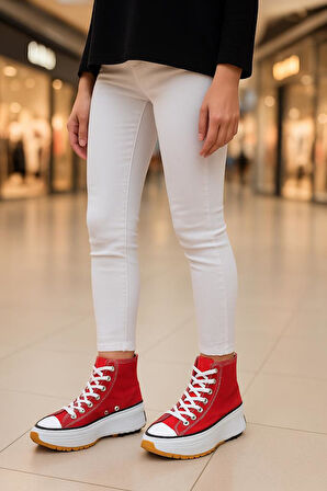 Kadın Genç Kız Çocuk Run Star Canvas Sneaker Spor Ayakkabı