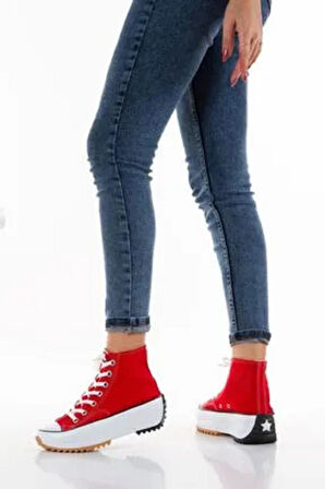 Kadın Genç Kız Çocuk Run Star Canvas Sneaker Spor Ayakkabı