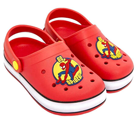 Erkek Çocuk Örümcek Adam Baskılı Işıklı Kaymaz Taban Terlik Havuz Plaj Sandaleti  