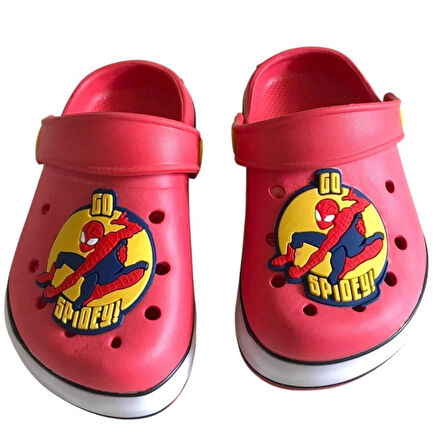 Erkek Çocuk Örümcek Adam Baskılı Işıklı Kaymaz Taban Terlik Havuz Plaj Sandaleti  