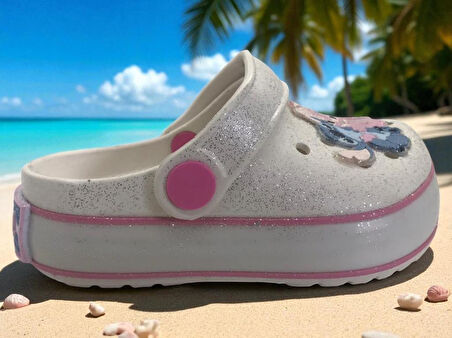 Lilo Stich Baskılı Tabanı Işıklı Kız Çocuk Plaj Terliği & Sandaleti