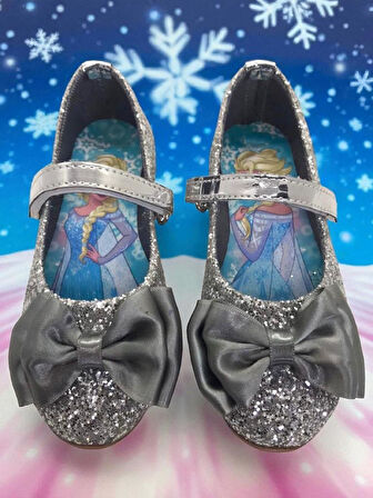 Kız Çocuk Kuromili Parlak Pullu Fiyonklu Babet Ayakkabı