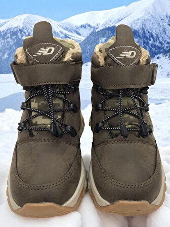 Erkek Çocuk Suya Soğuk Havaya Dayanıklı Cırtlı İçi Kürklü Siyah Kar Botu 