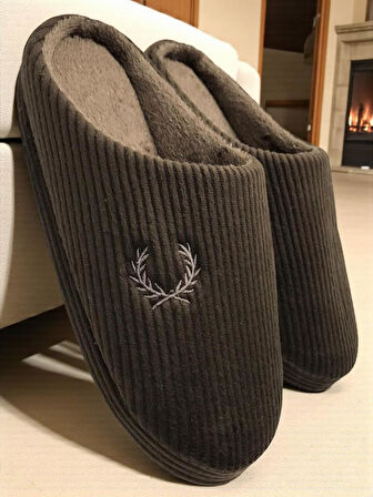 Erkek Ev Terliği Ses Yapmayan Yumuşak Rahat Taban İçi Yünlü Terlik