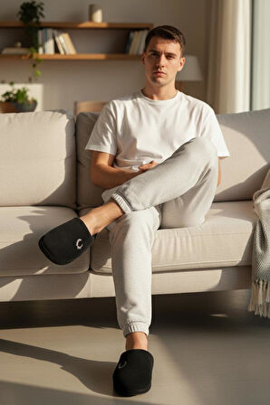 Erkek Ev Terliği Ses Yapmayan Yumuşak Rahat Taban İçi Yünlü Terlik