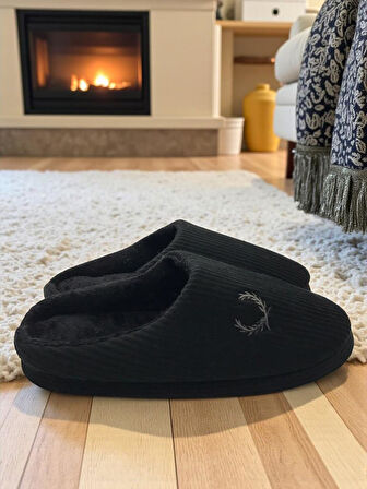 Erkek Ev Terliği Ses Yapmayan Yumuşak Rahat Taban İçi Yünlü Terlik