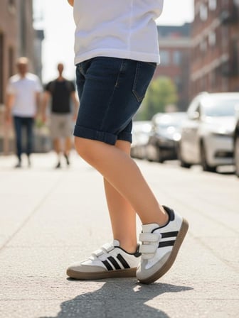 Unisex Çocuk Cırtlı Hafif  Kaymaz Taban Işıklı Spor Ayakkabı Sneaker