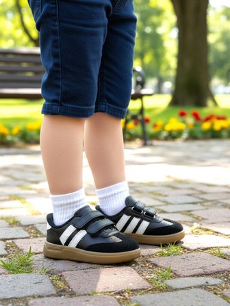 Unisex Çocuk Cırtlı Hafif  Kaymaz Taban Işıklı Spor Ayakkabı Sneaker
