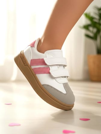 Unisex Çocuk Cırtlı Hafif  Kaymaz Taban Işıklı Spor Ayakkabı Sneaker