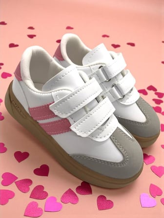 Unisex Çocuk Cırtlı Hafif  Kaymaz Taban Işıklı Spor Ayakkabı Sneaker