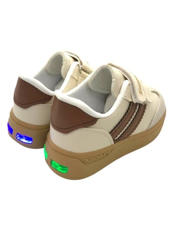 Unisex Çocuk Cırtlı Hafif  Kaymaz Taban Işıklı Spor Ayakkabı Sneaker