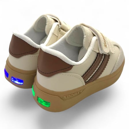 Unisex Çocuk Cırtlı Hafif  Kaymaz Taban Işıklı Spor Ayakkabı Sneaker
