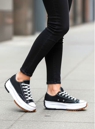 Kadın Genç Kız Çocuk Run Star Canvas Sneaker Spor Ayakkabı