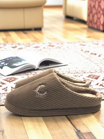 Erkek Ev Terliği Ses Yapmayan Yumuşak Rahat Taban İçi Yünlü Terlik