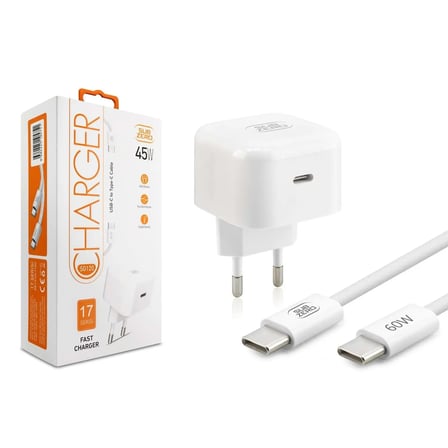Subzero Honor Play 4t Uyumlu SG120 45W PD USB-C to Type-C Hızlı Şarj Aleti + Kablo