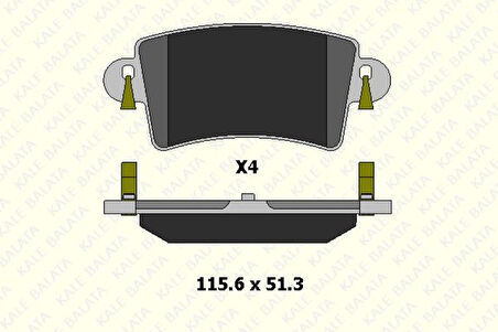 Renault Arka Fren Balatası Master II Movano 1,9 / 2,5d / 2,8dti Tum Modeller (01 ) - Kale B 23669 168 14 Ans