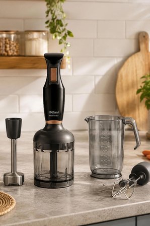 AR1108 Smarty Neo 900W El Blender Seti, Çırpıcı,Doğrayıcı Aparatlı, Paslanmaz Çelik Bıçaklı, Siyah