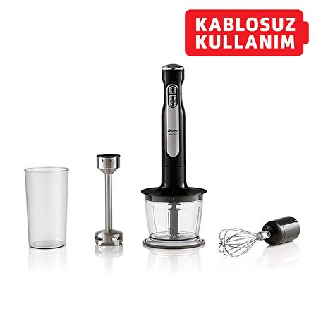 Arzum AR1127 Freestick Şarjlı El Blender Seti - Siyah