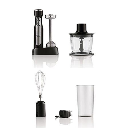 Arzum AR1127 Freestick Şarjlı El Blender Seti - Siyah