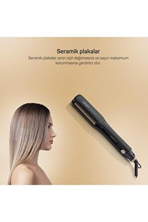 Ar5081 Prostyle Gold Geniş Seramik Plaka Saç Düzleştirici