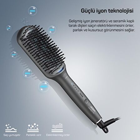 AR5071 Trendcare Saç Düzleştirici Fırça - Antrasit