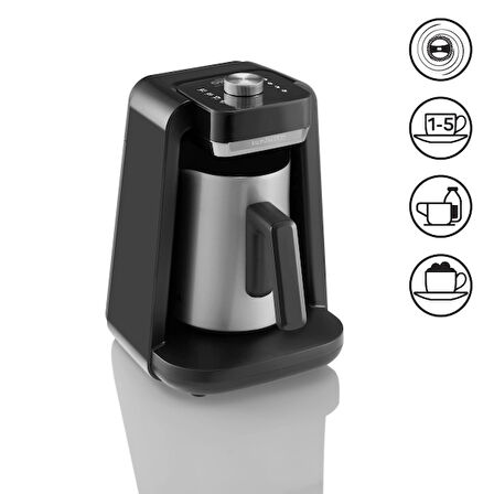 OK0020 - OKKA Rich Spin Pro Türk Kahvesi Makinesi - Krom