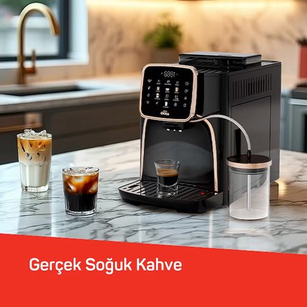 OK0028 Okka Espresso Pro M Tam Otomatik Espresso Makinesi, 11 Sıcak ve Soğuk İçecek, Krom