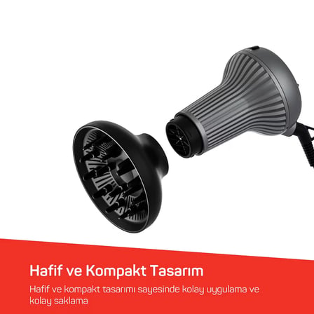 AR5124 Trendcare Curly 800W Saç Kurutma Makinesi, Difüzör Başlıklı, Bukle Belirginleştirici