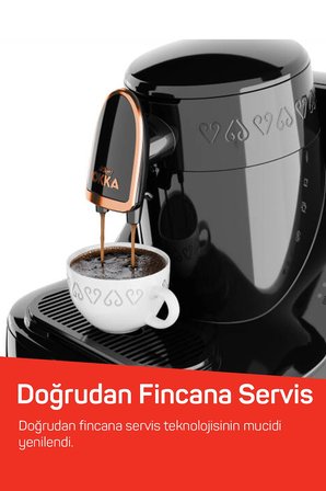 OK0040 Okka Elite Türk Kahvesi Makinesi Bol Köpüklü Közde Lezzeti, 2 Fincan Kapasiteli, Bakır