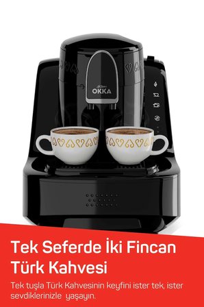 OK0040 Okka Elite Türk Kahvesi Makinesi Bol Köpüklü Közde Lezzeti, 2 Fincan Kapasiteli, Krom
