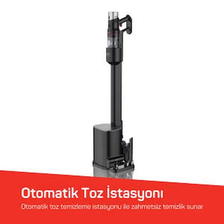 AR4211 MagiClean FlexBin İstasyonlu Dikey Şarjlı Süpürge 500W, BLDC Motor, Siyah