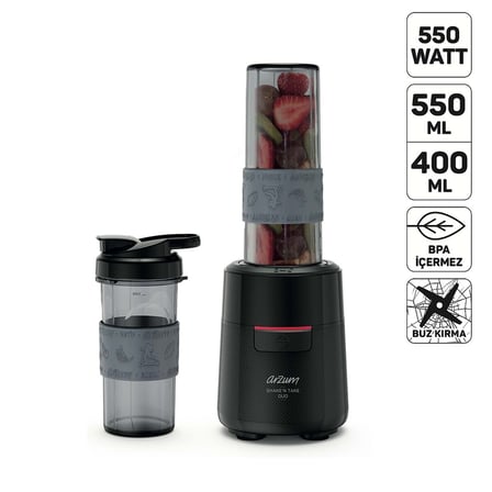 AR1192 Shake'N Take Duo Kişisel Blender, Siyah