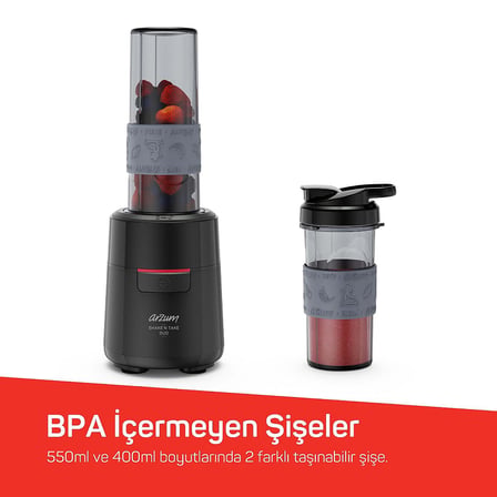 AR1192 Shake'N Take Duo Kişisel Blender, Siyah