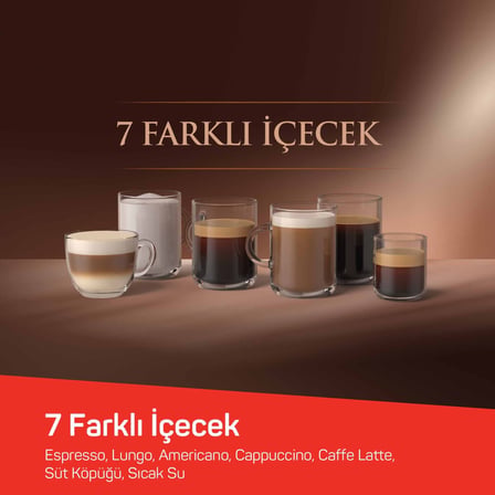 OK0047 Okka Barista Compact Otomatik Espresso Makinesi,Süt Hazneli,7Farklı İçecek,15Bar Basınç,Bakır