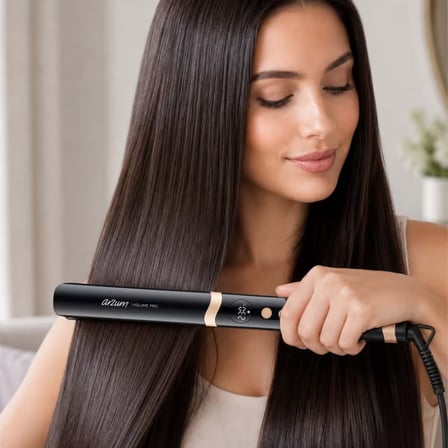 AR5184 Volume Pro İnce Plakalı Saç Düzleştirici, Keratin ve Argan Yağlı Plaka, İyon Teknolojisi, Siyah