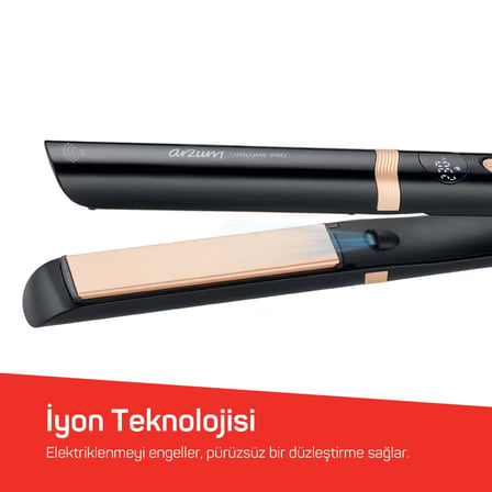 AR5184 Volume Pro İnce Plakalı Saç Düzleştirici, Keratin ve Argan Yağlı Plaka, İyon Teknolojisi, Siyah