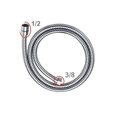 Yapıtaşı Yt22 Star Krom örgülü Taharetmatik Spiral Hortumu 110-120cm