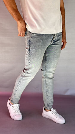 Yeşil-Mavi Yıkamalı Slim Fit Jean