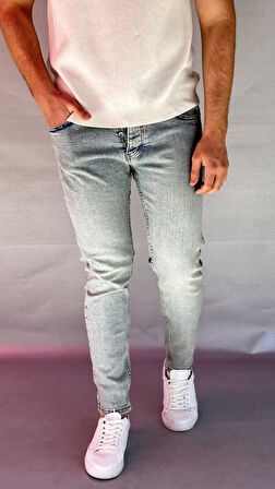 Yeşil-Mavi Yıkamalı Slim Fit Jean