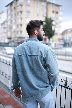 Cep Detay Denim Ceket