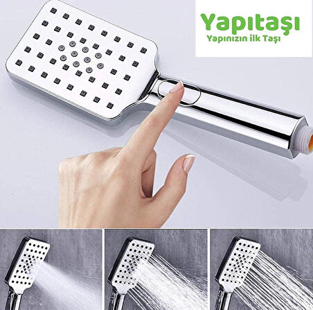 Yapıtaşı Yt286 Star Banyo Duş Başlığı Butonlu 3Fonksiyonlu 