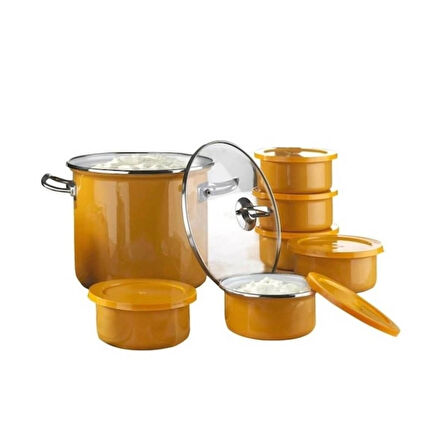 Waybe Emaye Yoğurt Mayalama Seti Bal Sarısı