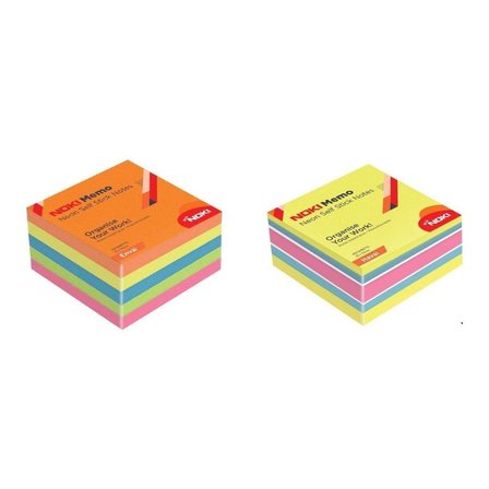 Noki Memo Neon Yapışkanlı Küp Blok 75 x 75 mm 2'li Envai-Havai