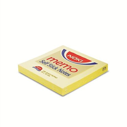 Noki Memo 75x75 mm Yapışkanlı Not Kağıdı 80 Yaprak Limon Sarı 12133