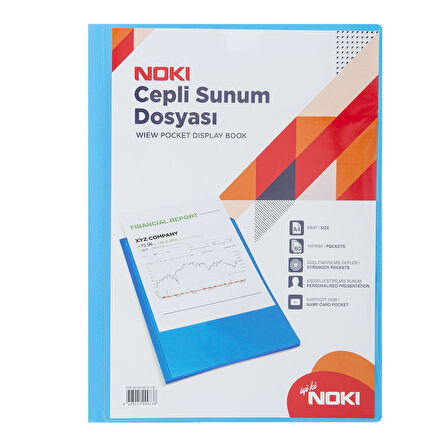 Noki Sunum Dosyası Cepli 60 Yaprak Mavi 64160-N-130