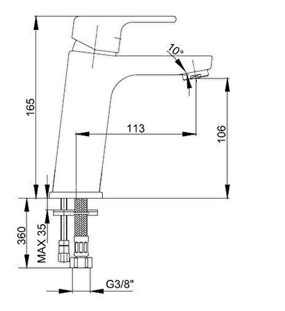 Ar Lunetta Lavabo Bataryası Mat Siyah 103588107