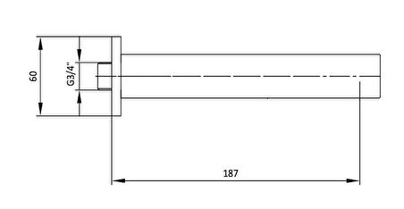 E.C.A Elegant 402126039 Gümüş Banyo Bataryası Çıkış Ucu