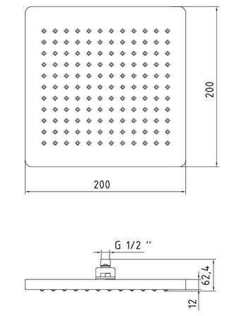 ECA Tiera Banyo Kare Duş Başlığı 20x20 102145029