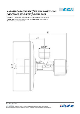 Eca Filtreli Ara Musluk 102111526